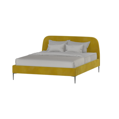 Anna Upholstered Bed with Vertical Headboard Detailing