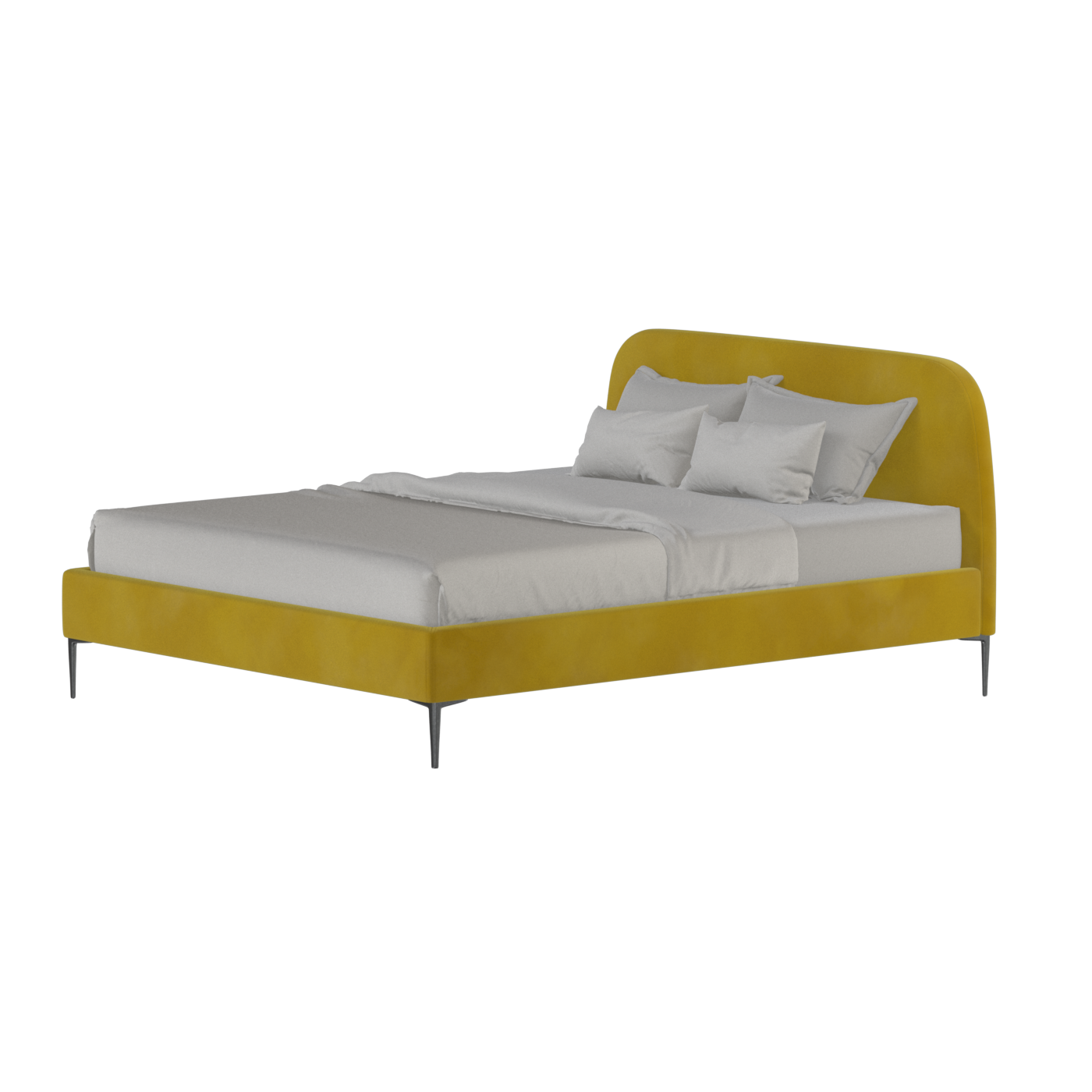Anna Upholstered Bed with Vertical Headboard Detailing