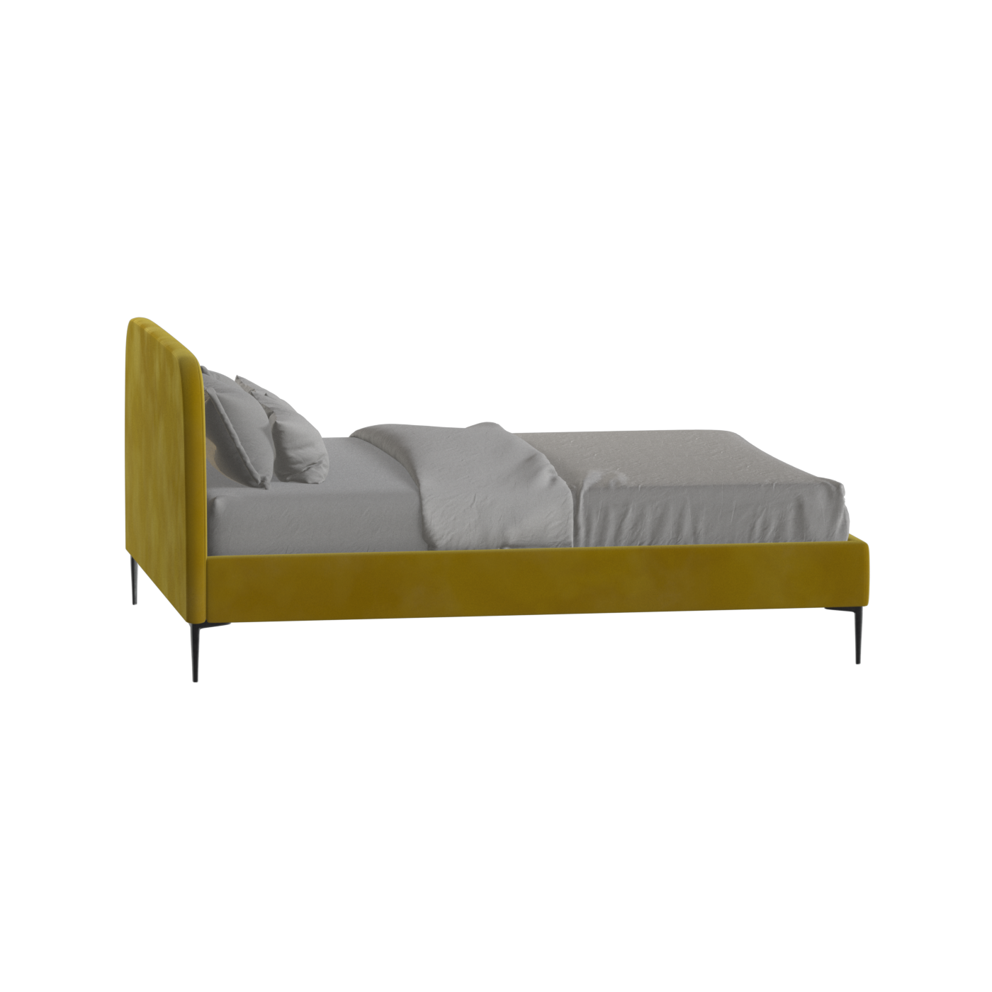 Anna Upholstered Bed with Vertical Headboard Detailing