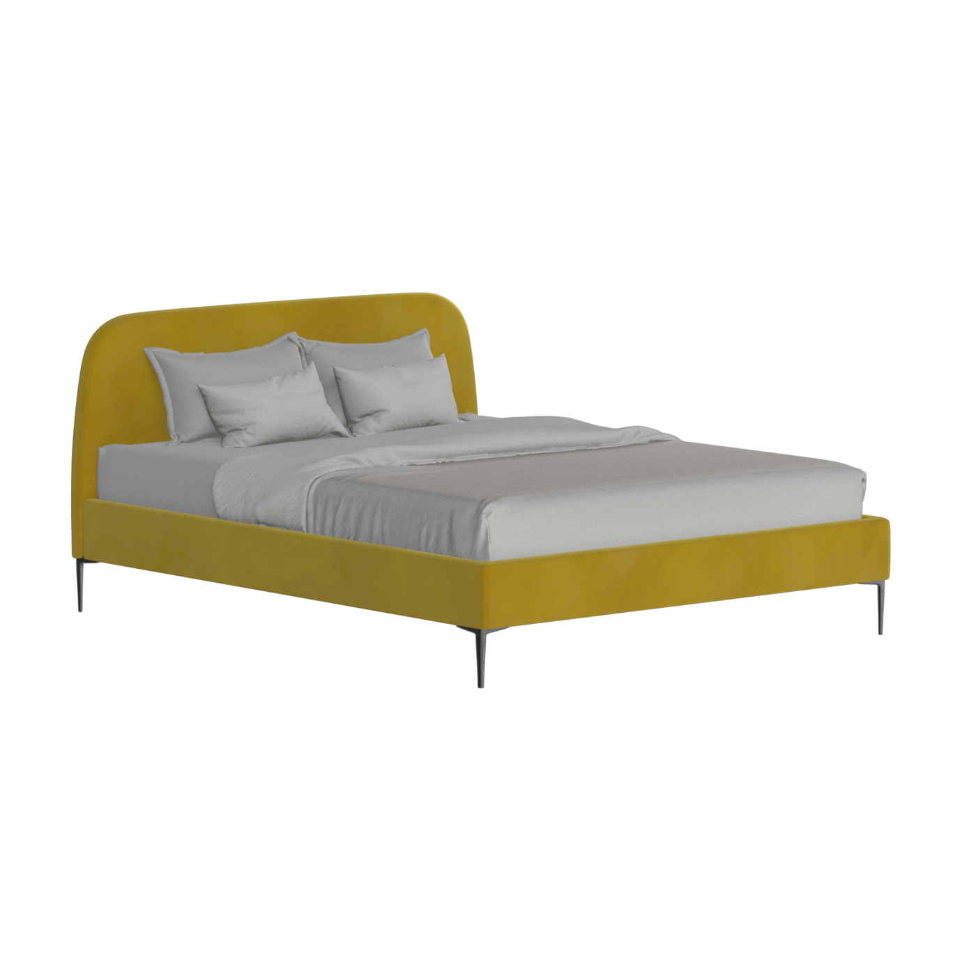 Anna Upholstered Bed with Vertical Headboard Detailing