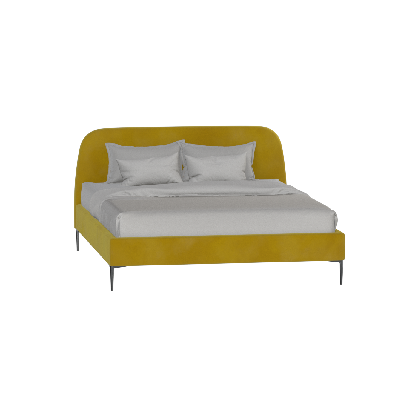 Anna Upholstered Bed with Vertical Headboard Detailing
