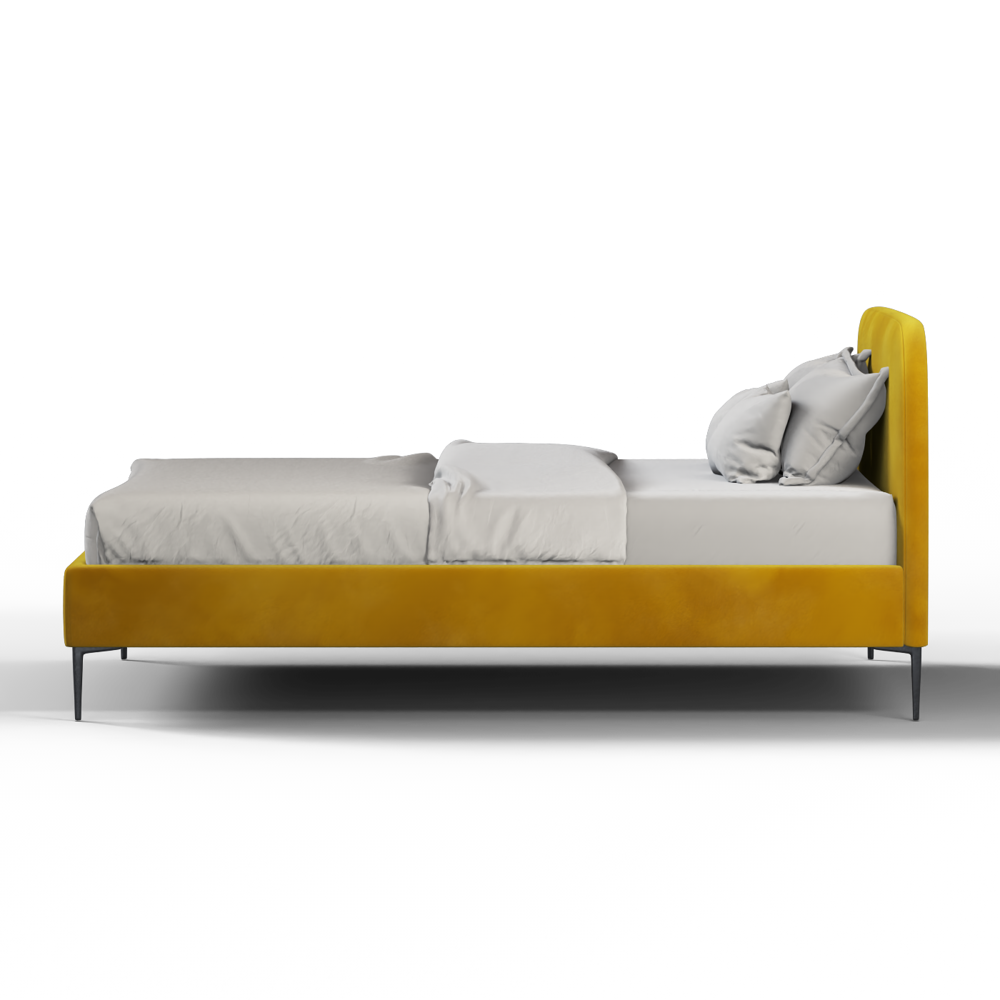 Anna Upholstered Bed with Vertical Headboard Detailing