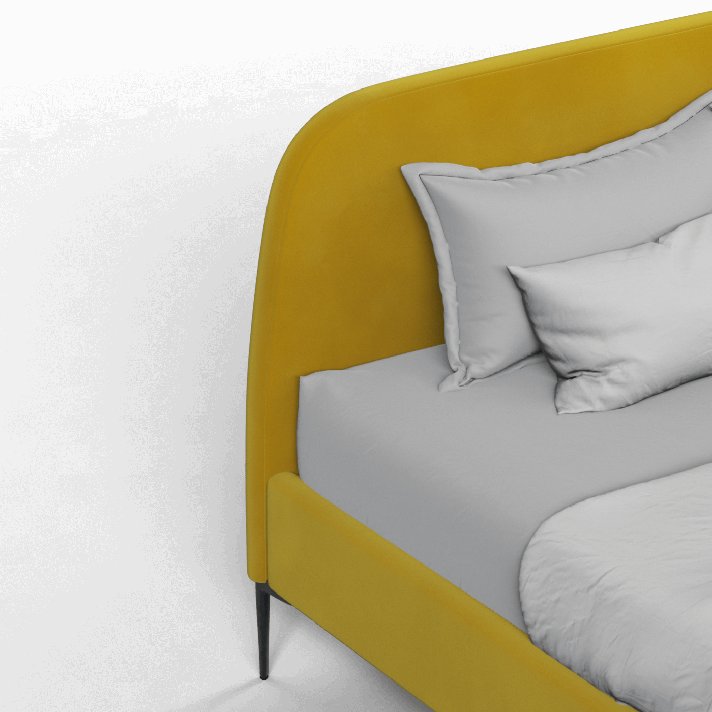 Anna Upholstered Bed with Vertical Headboard Detailing