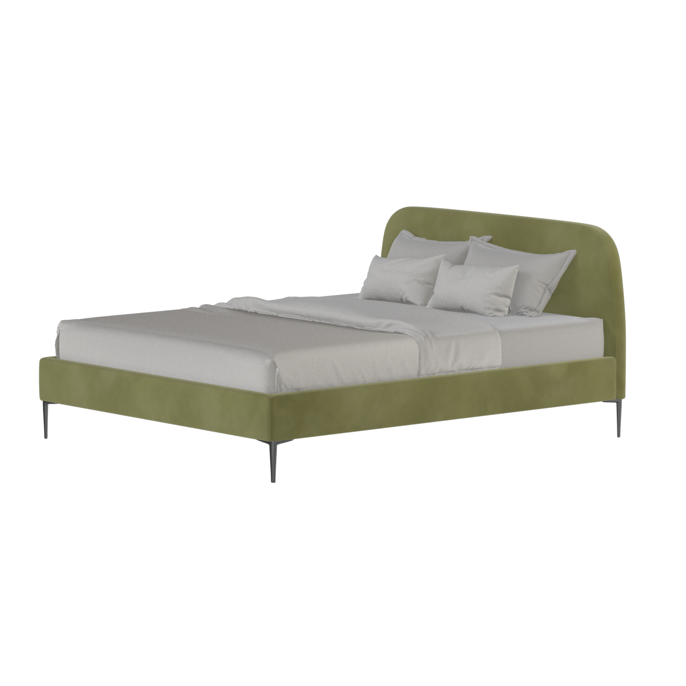 Anna Upholstered Bed with Vertical Headboard Detailing