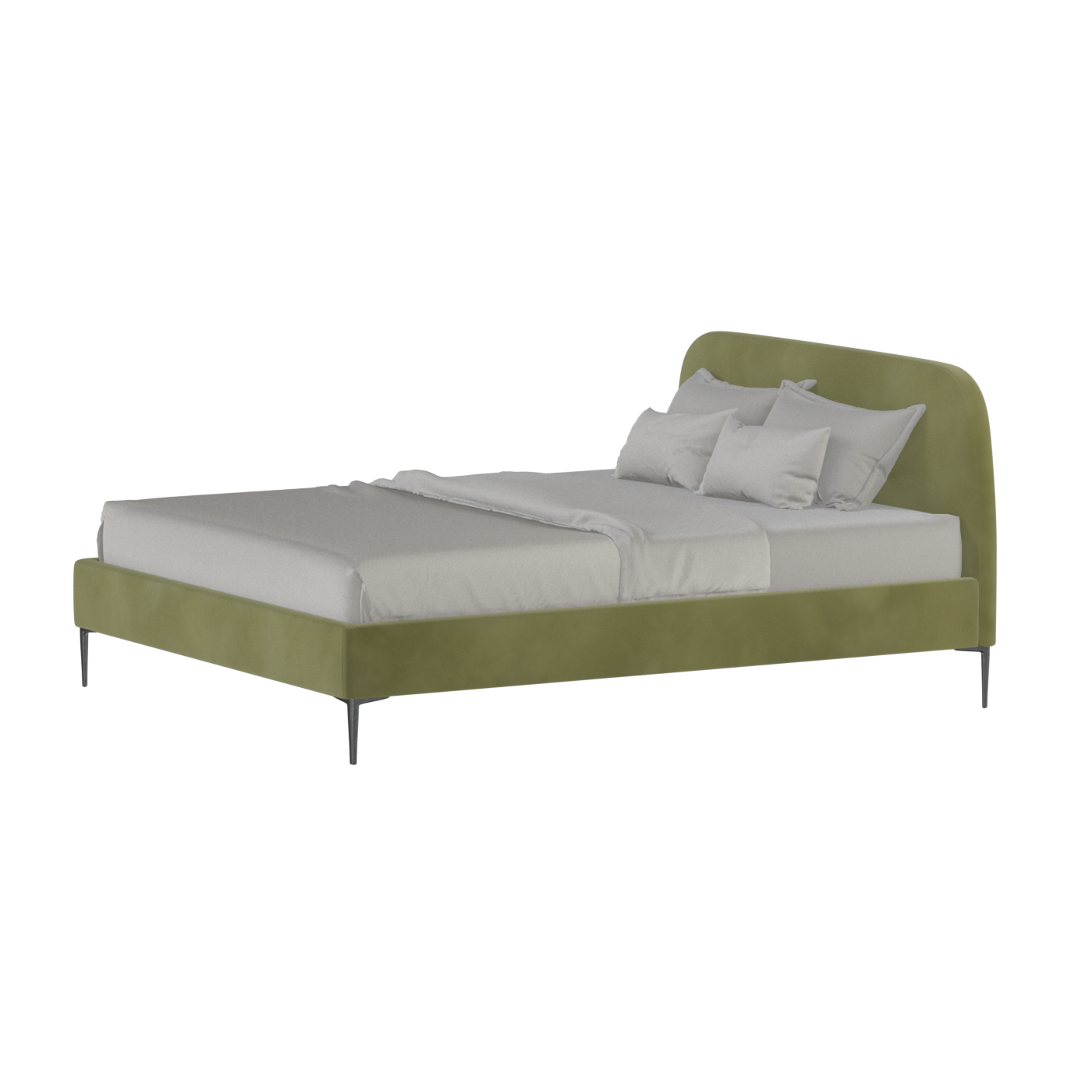 Anna Upholstered Bed with Vertical Headboard Detailing