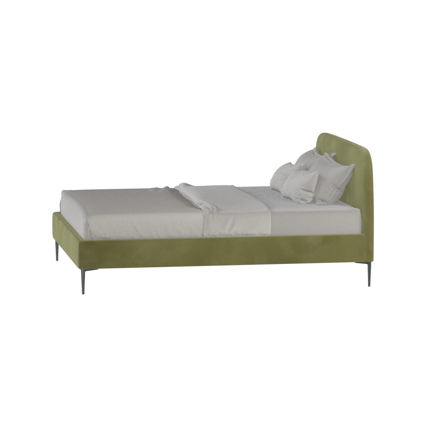 Anna Upholstered Bed with Vertical Headboard Detailing