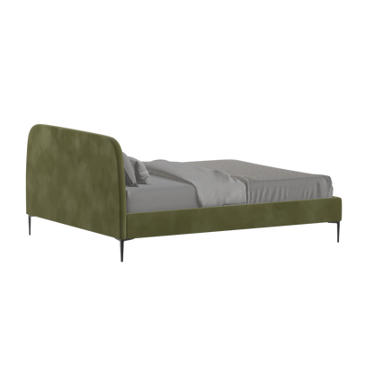 Anna Upholstered Bed with Vertical Headboard Detailing