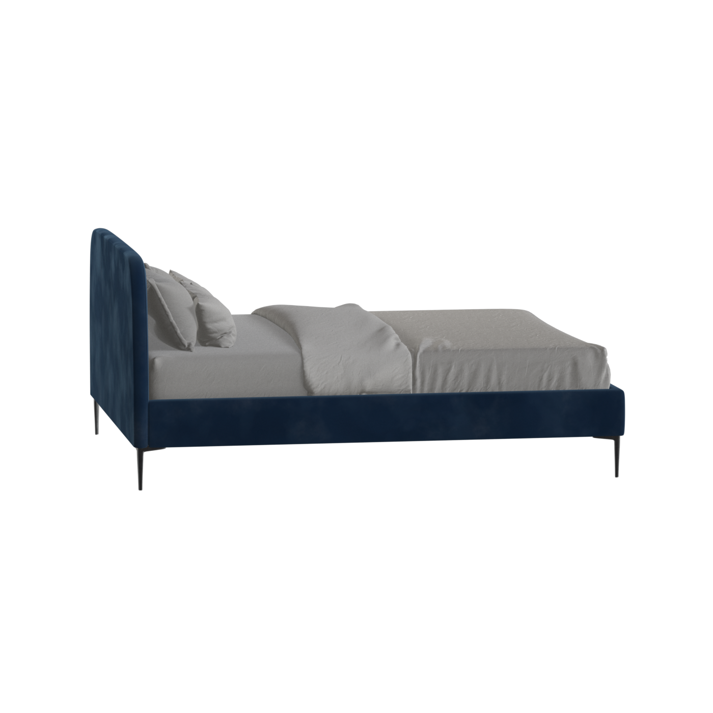 Anna Upholstered Bed with Vertical Headboard Detailing