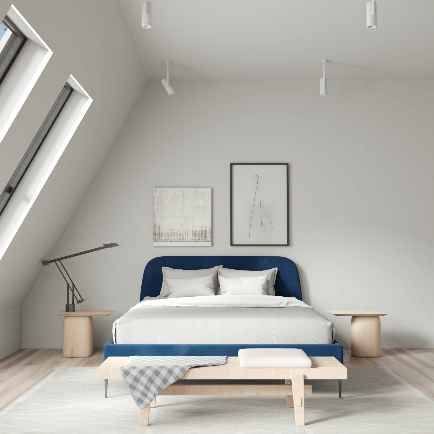 Anna Upholstered Bed with Vertical Headboard Detailing