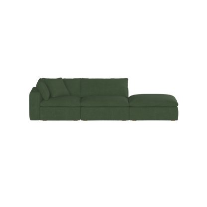 Canapé d'angle modulable Ari avec pouf - Large choix de tissus
