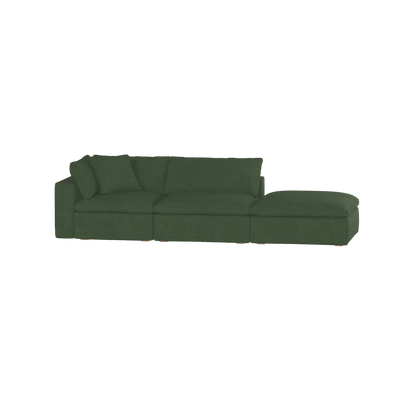 Canapé d'angle modulable Ari avec pouf - Large choix de tissus