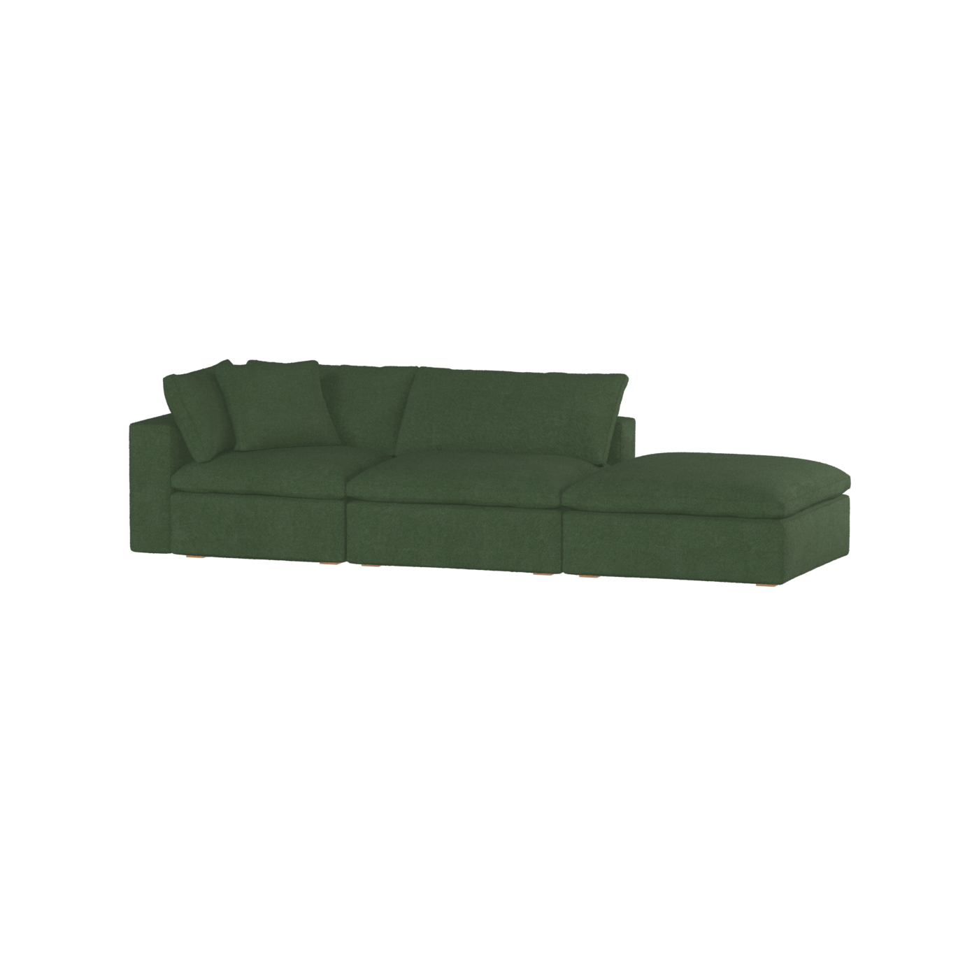 Canapé d'angle modulable Ari avec pouf - Large choix de tissus