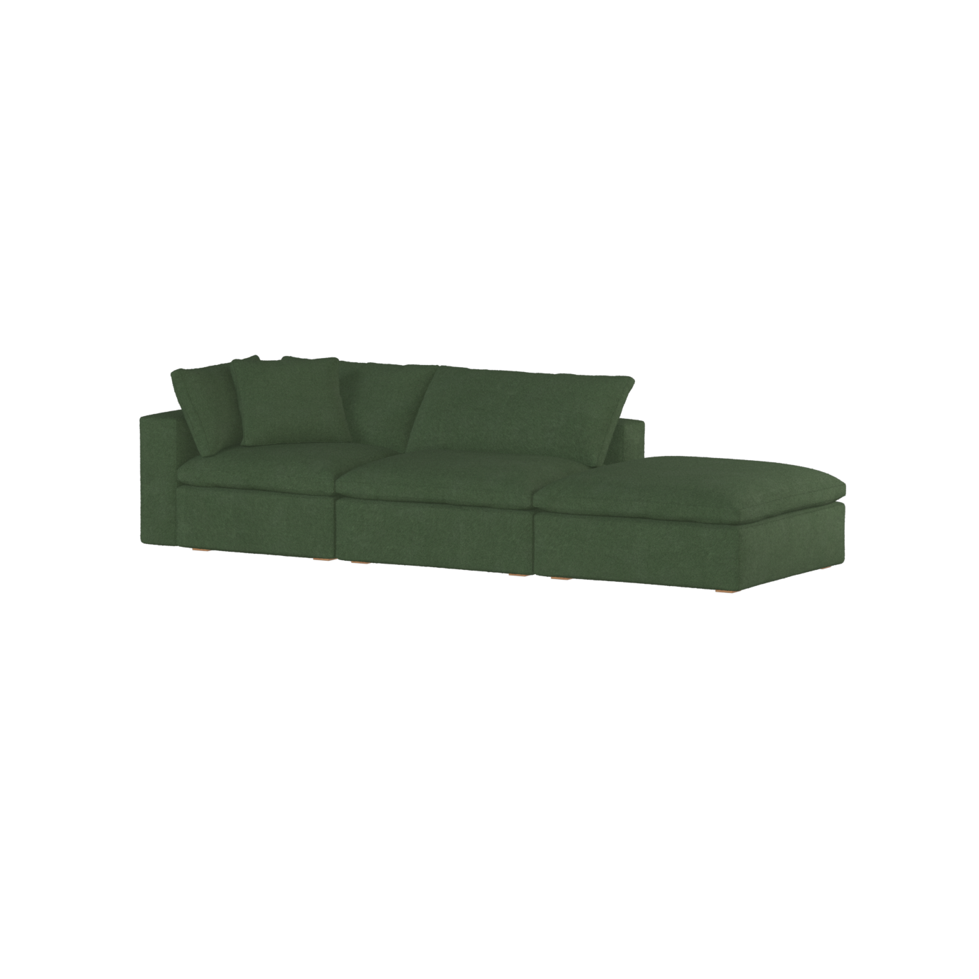 Canapé d'angle modulable Ari avec pouf - Large choix de tissus
