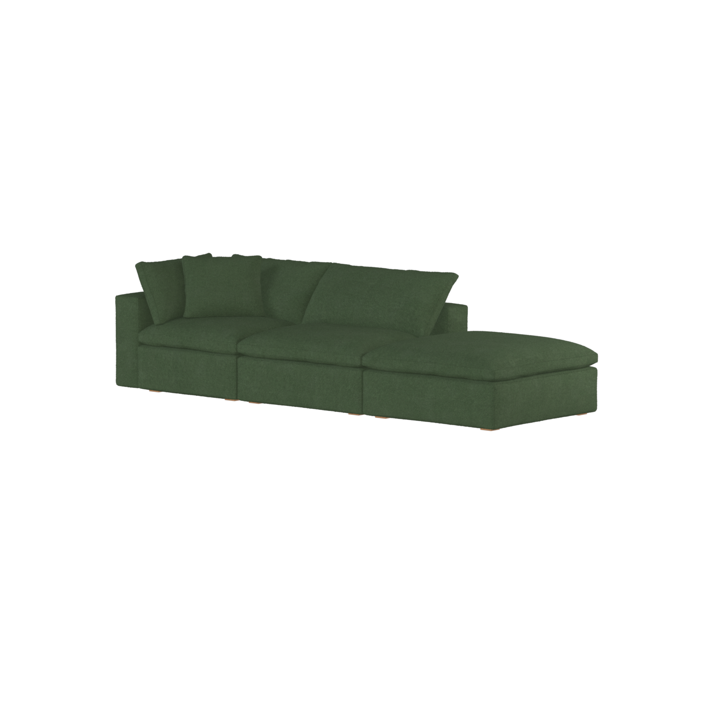 Canapé d'angle modulable Ari avec pouf - Large choix de tissus