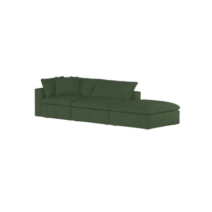 Canapé d'angle modulable Ari avec pouf - Large choix de tissus