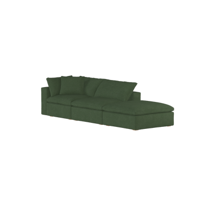 Canapé d'angle modulable Ari avec pouf - Large choix de tissus