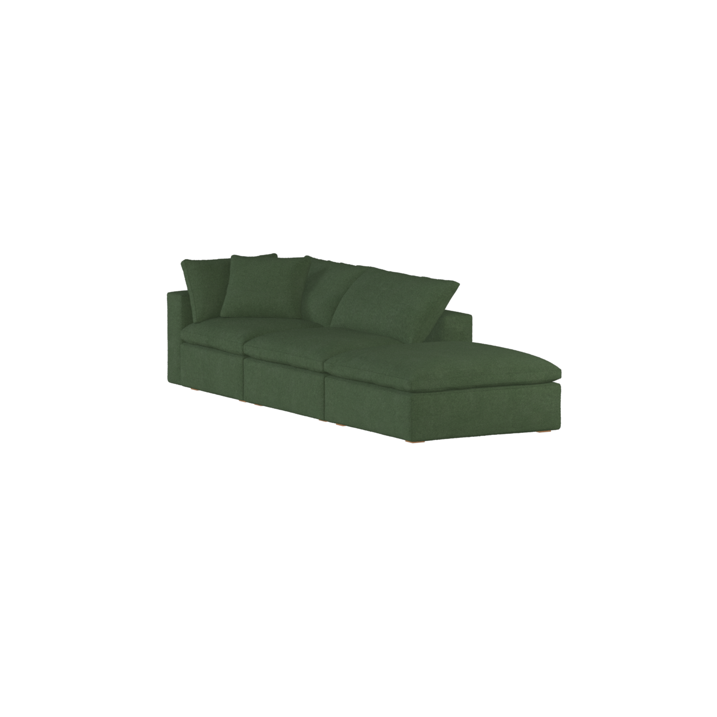 Canapé d'angle modulable Ari avec pouf - Large choix de tissus