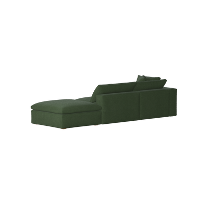 Canapé d'angle modulable Ari avec pouf - Large choix de tissus