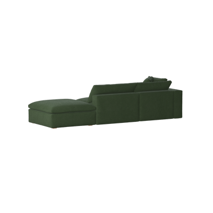 Canapé d'angle modulable Ari avec pouf - Large choix de tissus