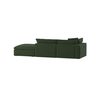 Canapé d'angle modulable Ari avec pouf - Large choix de tissus