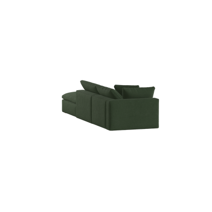 Canapé d'angle modulable Ari avec pouf - Large choix de tissus