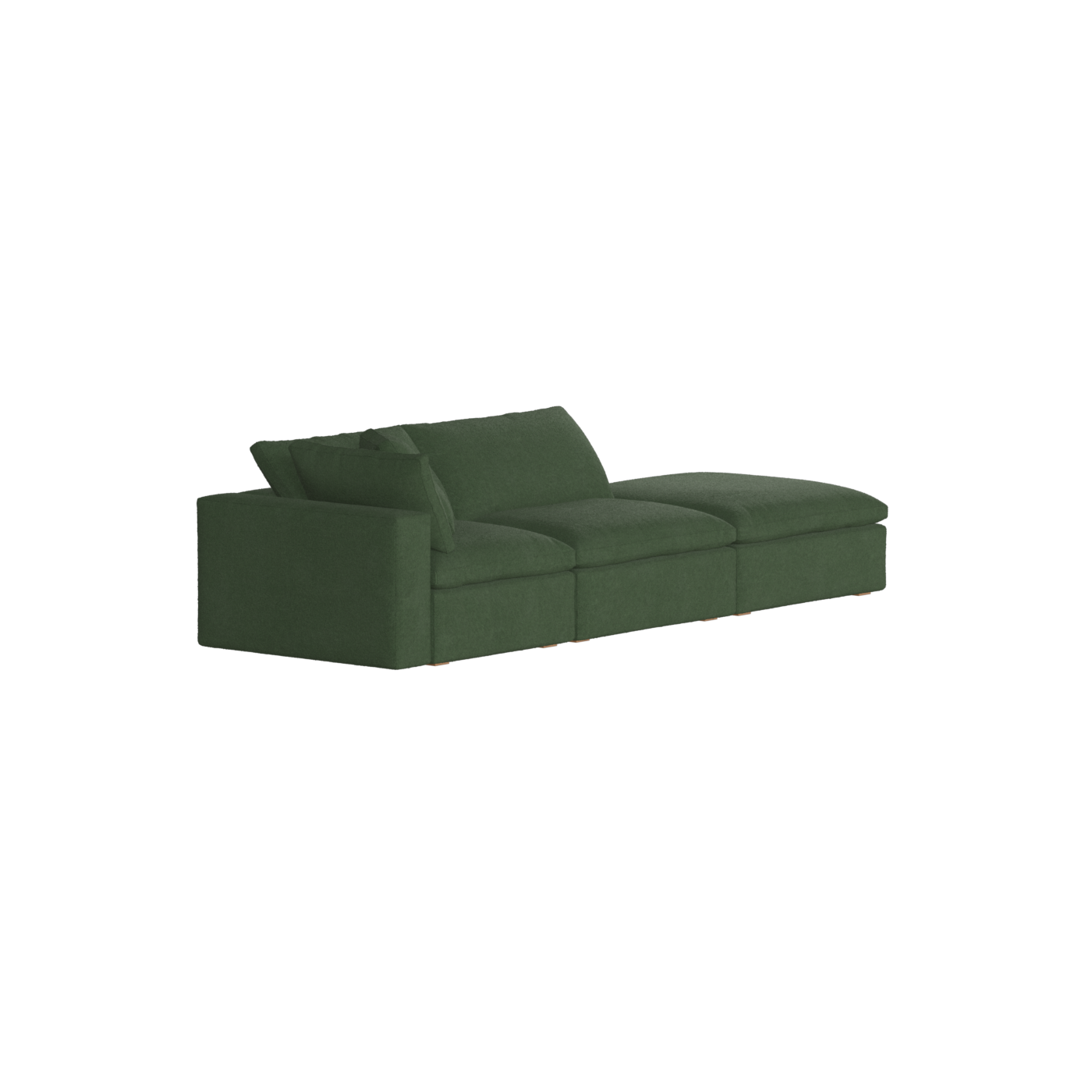 Canapé d'angle modulable Ari avec pouf - Large choix de tissus