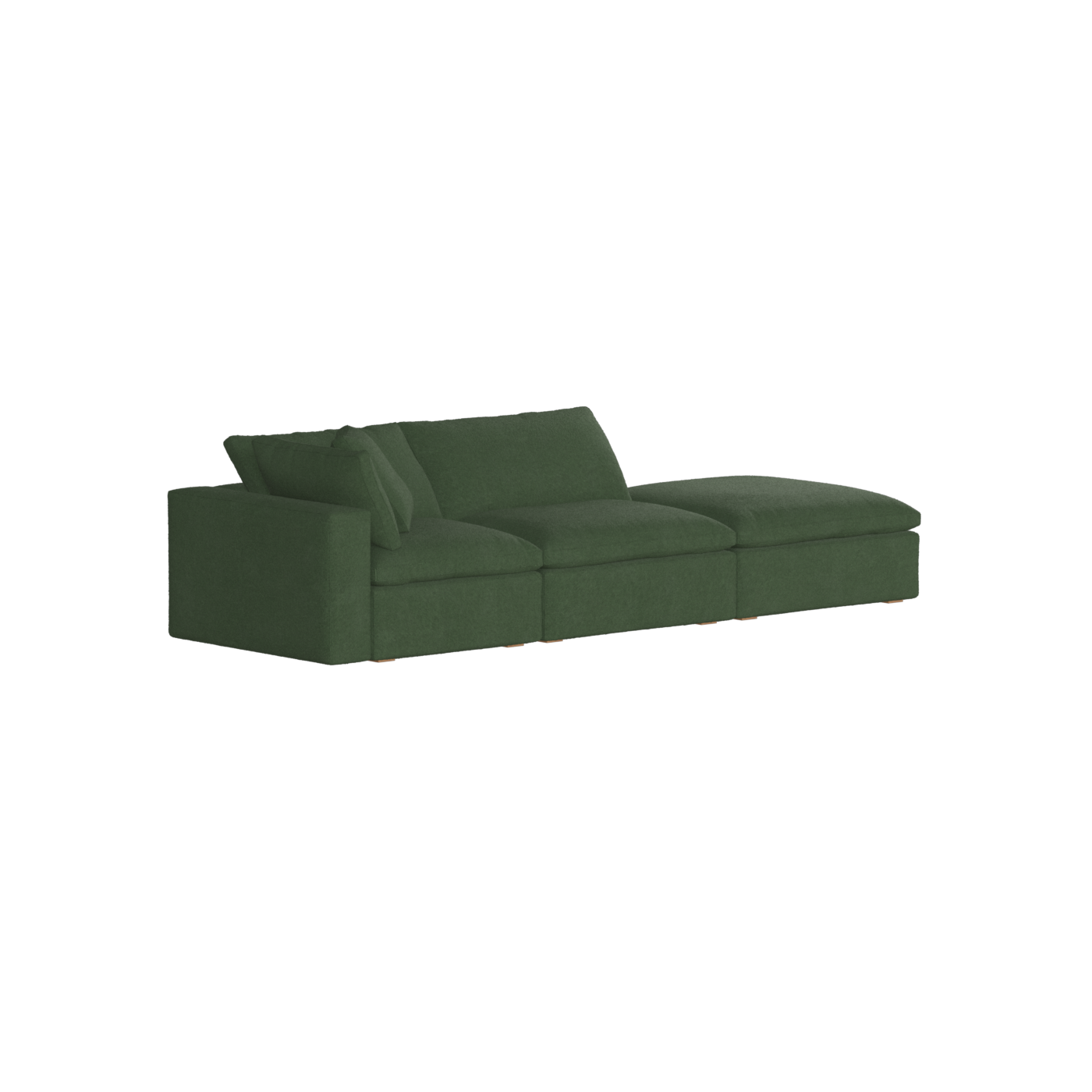 Canapé d'angle modulable Ari avec pouf - Large choix de tissus