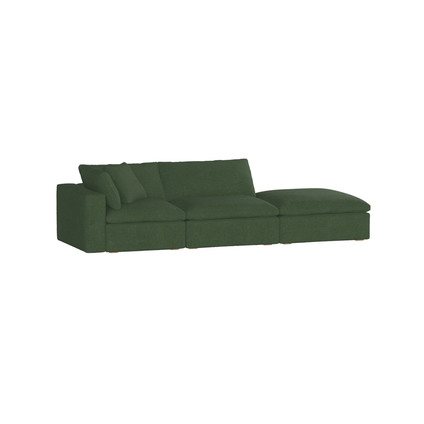 Canapé d'angle modulable Ari avec pouf - Large choix de tissus