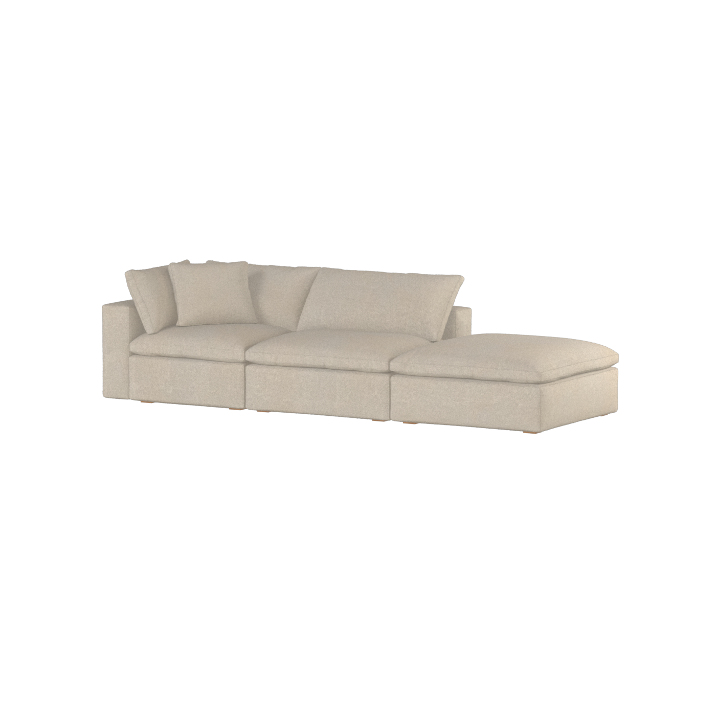 Canapé d'angle modulable Ari avec pouf - Large choix de tissus