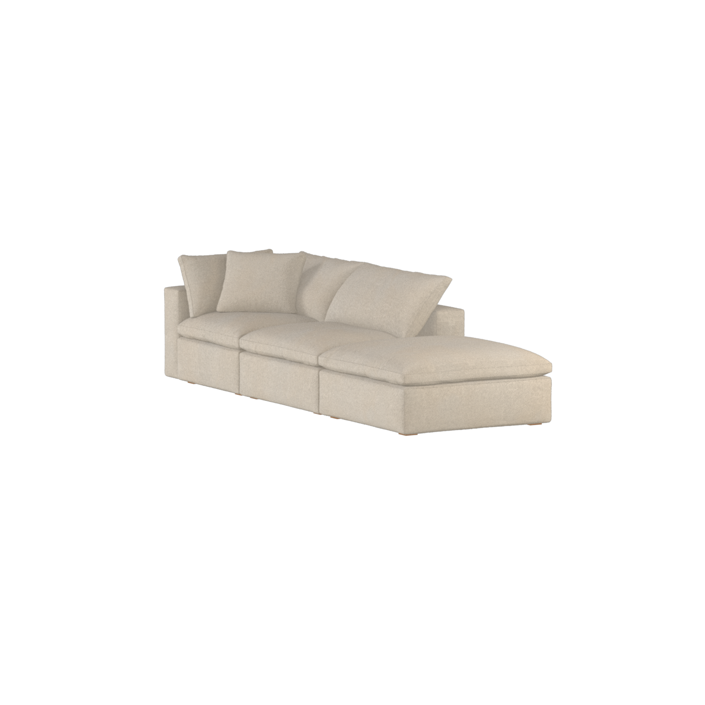Canapé d'angle modulable Ari avec pouf - Large choix de tissus
