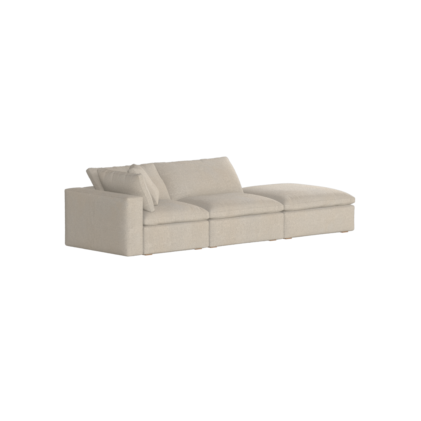 Canapé d'angle modulable Ari avec pouf - Large choix de tissus