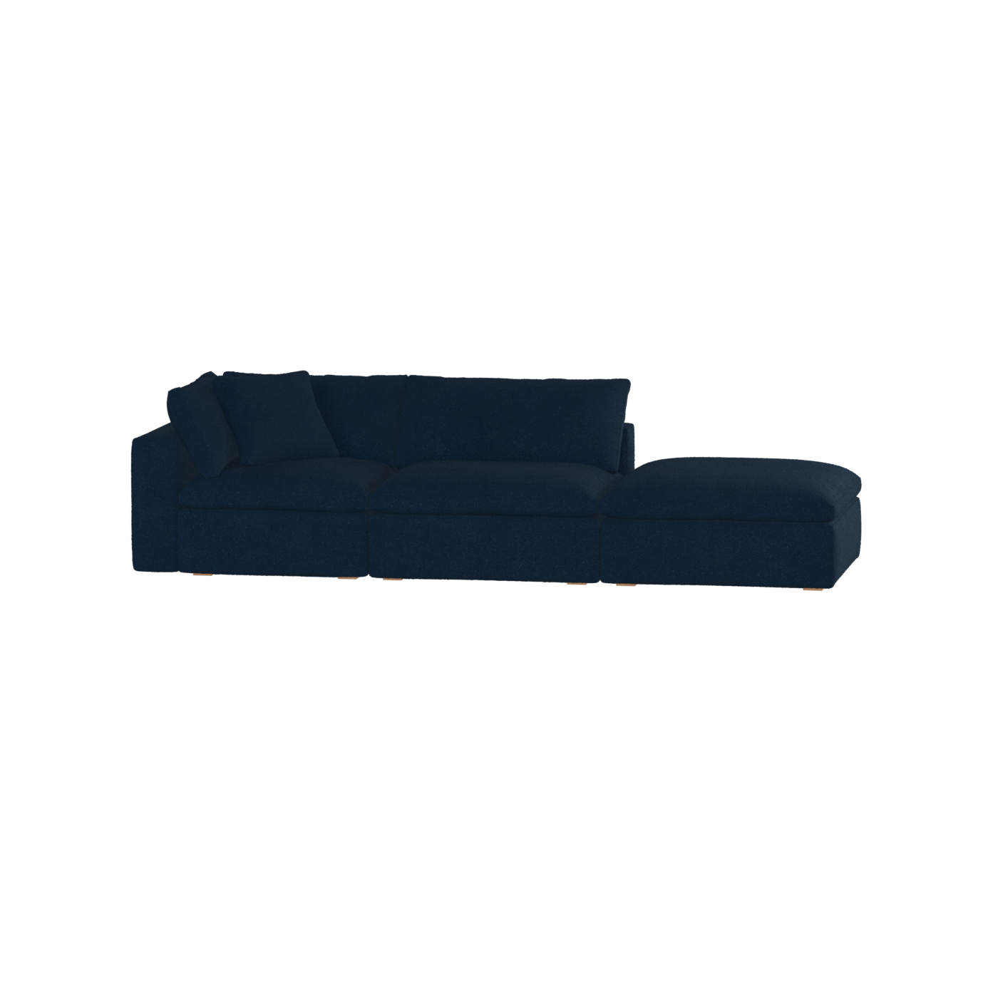 Canapé d'angle modulable Ari avec pouf - Large choix de tissus