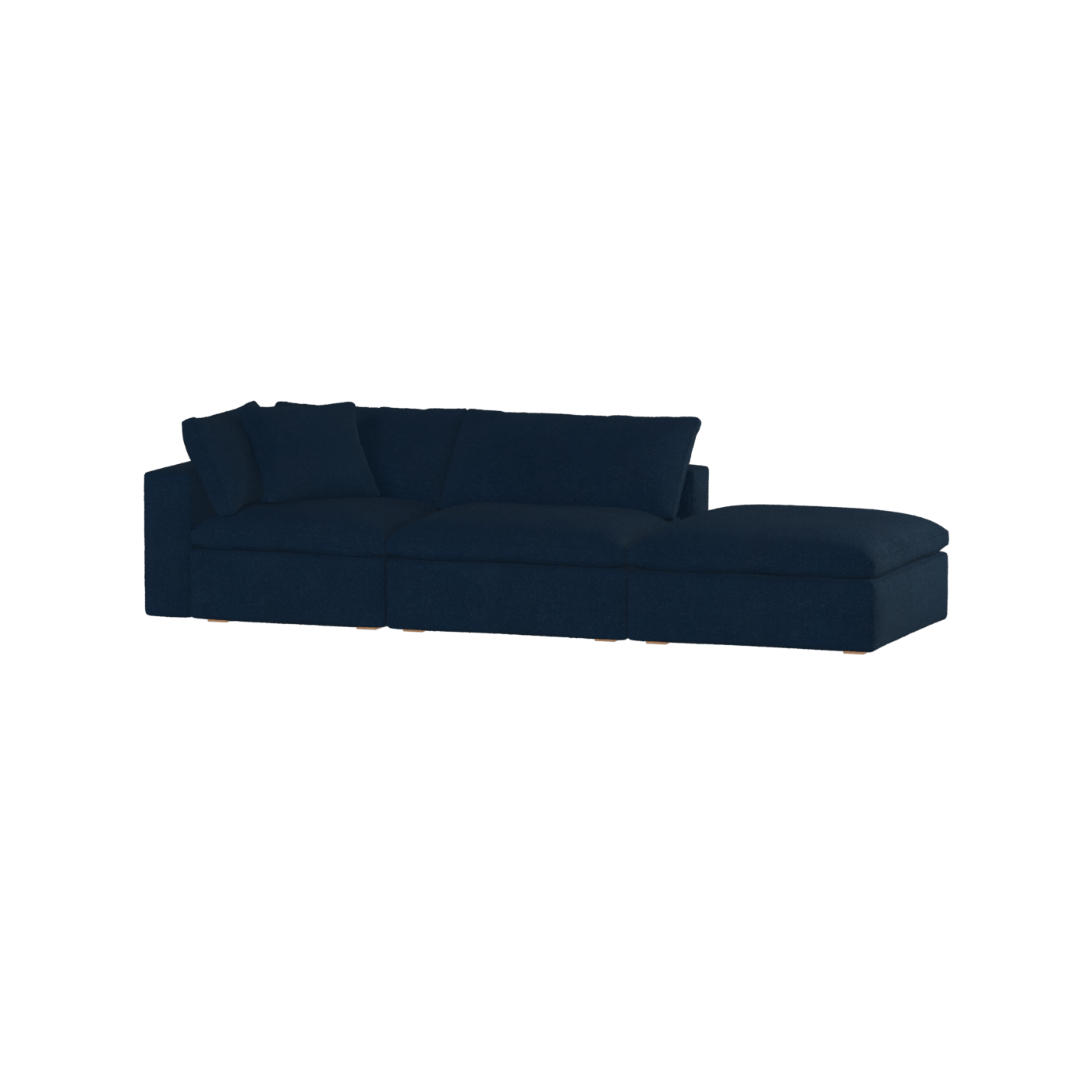 Canapé d'angle modulable Ari avec pouf - Large choix de tissus