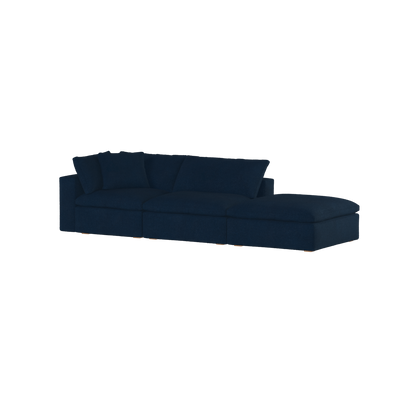Canapé d'angle modulable Ari avec pouf - Large choix de tissus