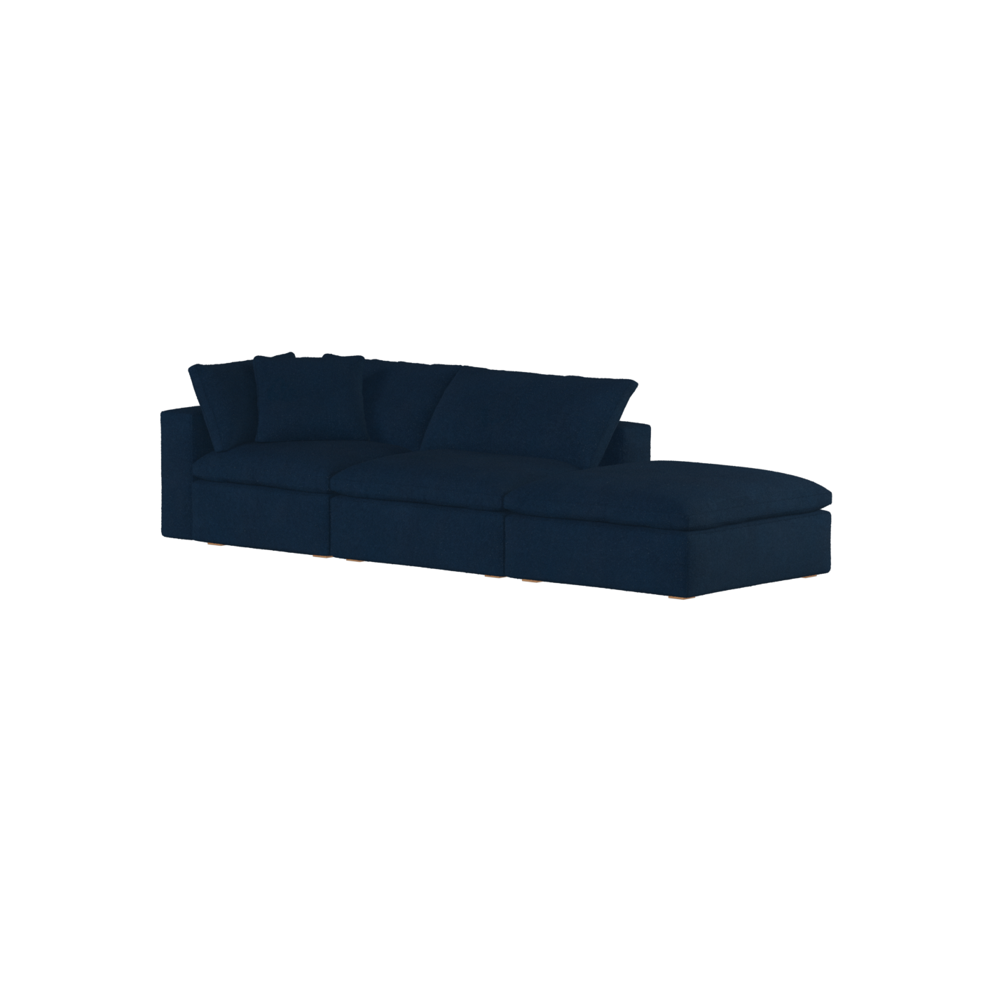 Canapé d'angle modulable Ari avec pouf - Large choix de tissus