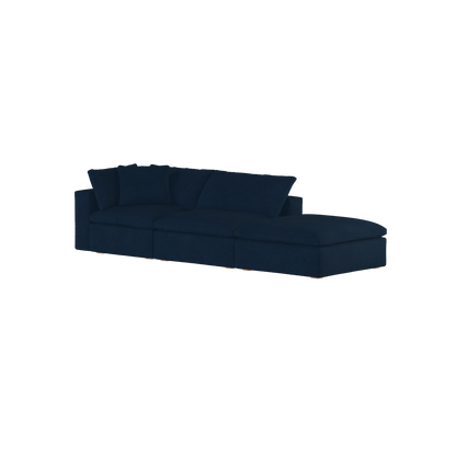 Canapé d'angle modulable Ari avec pouf - Large choix de tissus