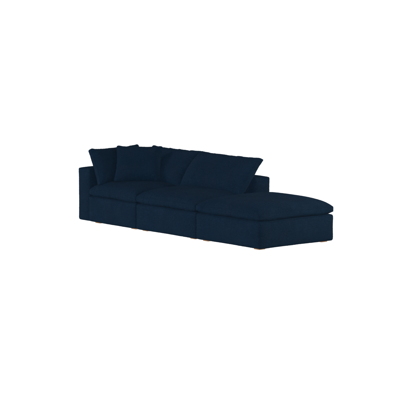 Canapé d'angle modulable Ari avec pouf - Large choix de tissus