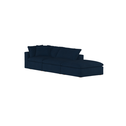 Canapé d'angle modulable Ari avec pouf - Large choix de tissus