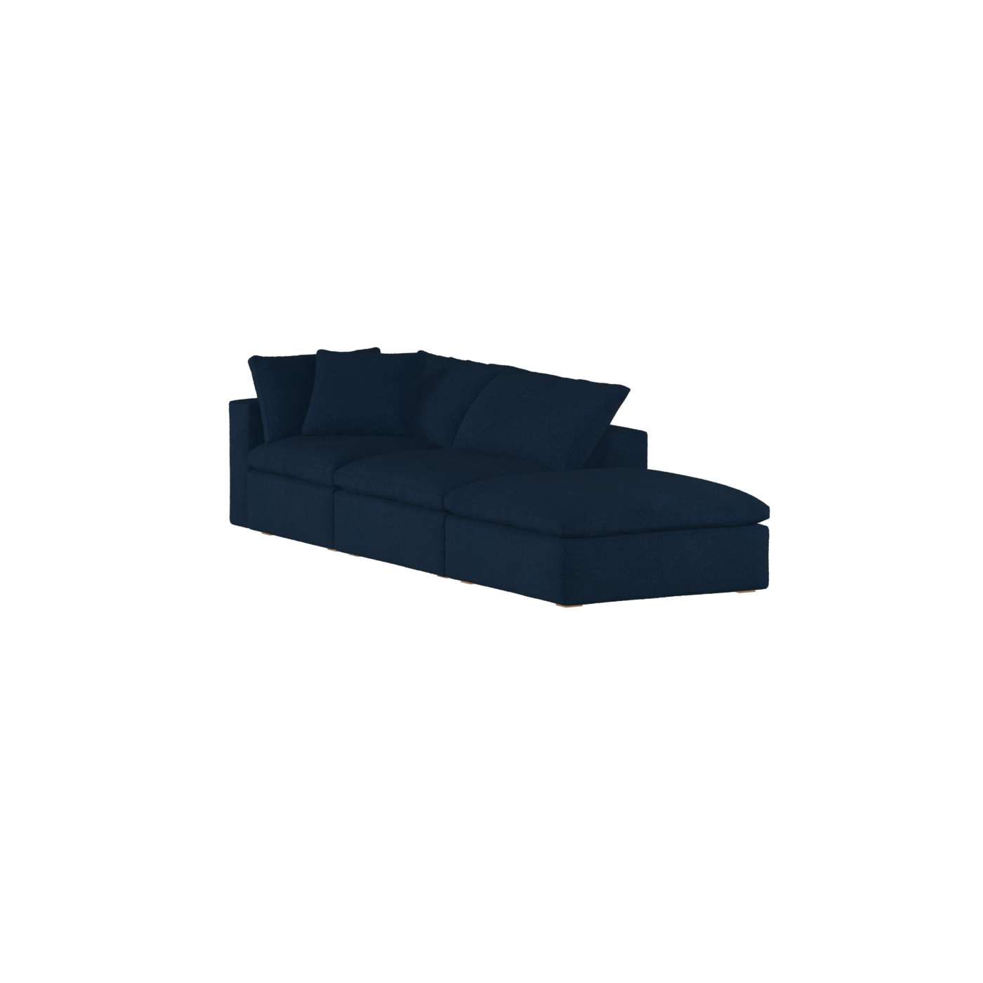 Canapé d'angle modulable Ari avec pouf - Large choix de tissus