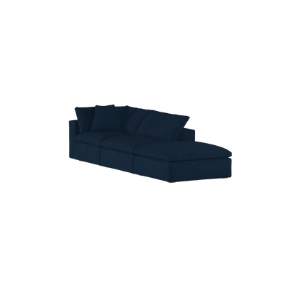 Canapé d'angle modulable Ari avec pouf - Large choix de tissus