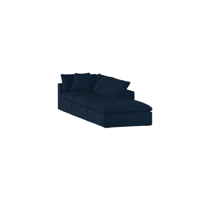 Canapé d'angle modulable Ari avec pouf - Large choix de tissus