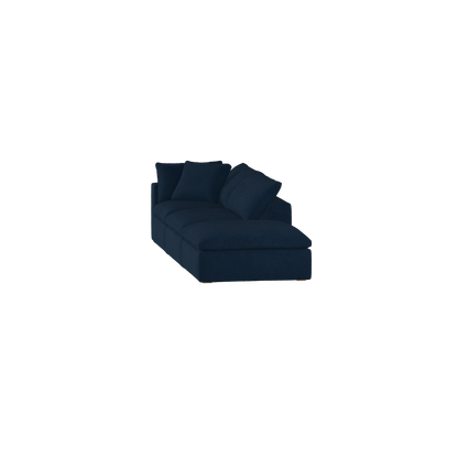 Canapé d'angle modulable Ari avec pouf - Large choix de tissus