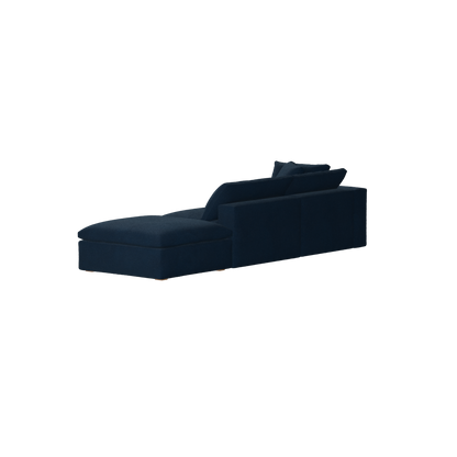 Canapé d'angle modulable Ari avec pouf - Large choix de tissus