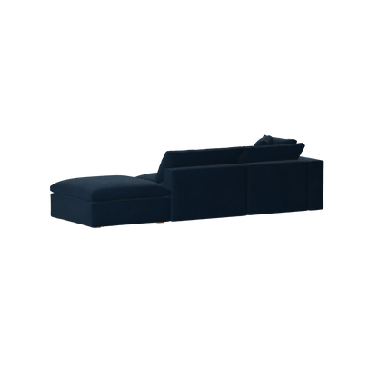 Canapé d'angle modulable Ari avec pouf - Large choix de tissus
