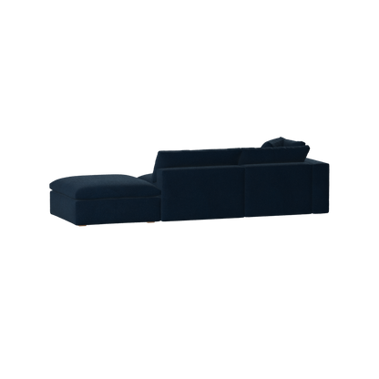 Canapé d'angle modulable Ari avec pouf - Large choix de tissus