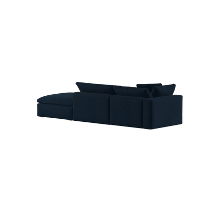 Canapé d'angle modulable Ari avec pouf - Large choix de tissus