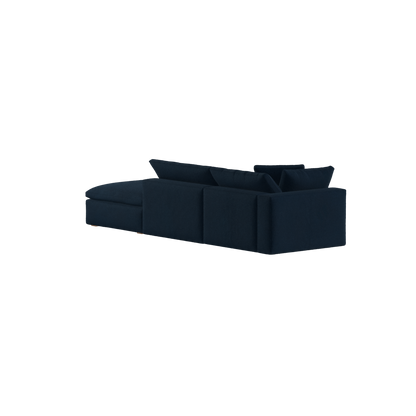 Canapé d'angle modulable Ari avec pouf - Large choix de tissus