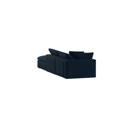 Canapé d'angle modulable Ari avec pouf - Large choix de tissus