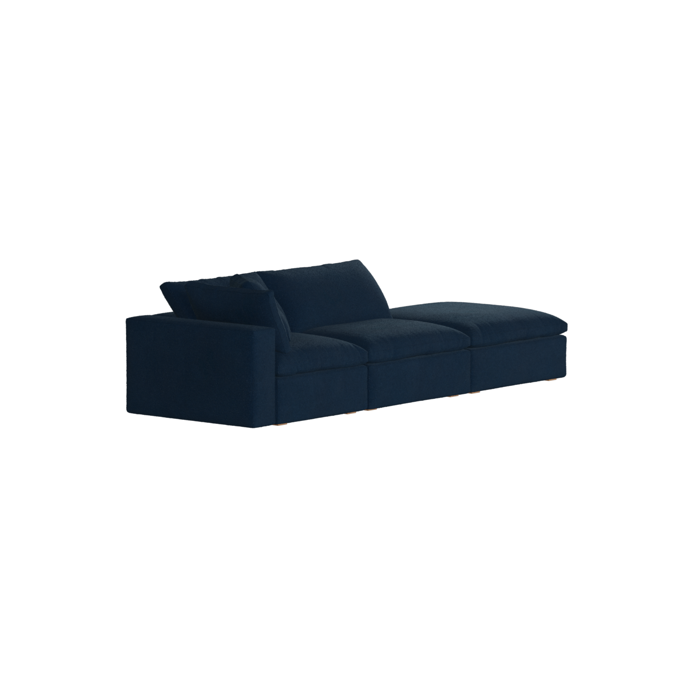 Canapé d'angle modulable Ari avec pouf - Large choix de tissus