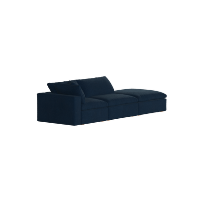 Canapé d'angle modulable Ari avec pouf - Large choix de tissus